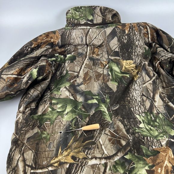 Walls Real tree Hardwoods Heavy Canvas Fleece Lined Hunting Coat Sz L Tall  Rips - Picture 14 of 16